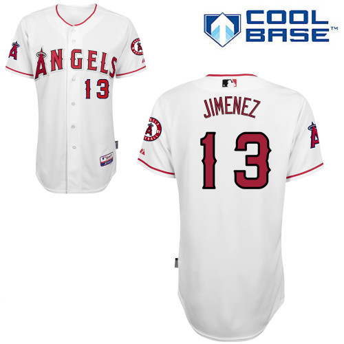 Luis Jimenez #13 MLB Jersey-Los Angeles Angels of Anaheim Men's Authentic Home White Cool Base Baseball Jersey